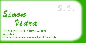 simon vidra business card